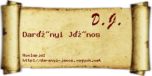 Darányi János névjegykártya