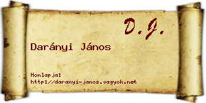 Darányi János névjegykártya