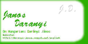 janos daranyi business card